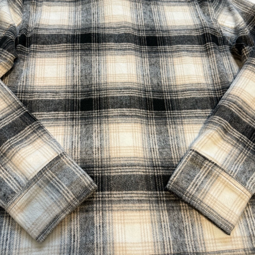 BB Dakota by Steve Madden Women’s Plaid Boxy Shacket /Fall Anthracite M - Picture 2 of 11
